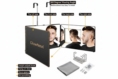 360° Self Hair Cutting Mirror with Anti-Fog HD Glass