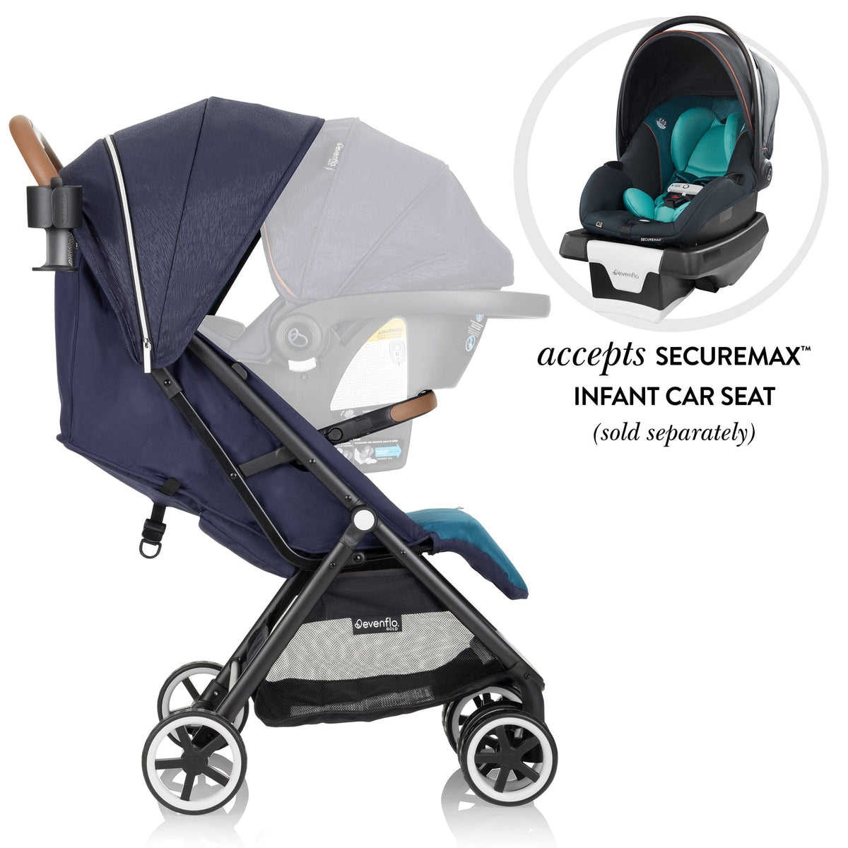 Evenflo GOLD Otto Self-Folding Lightweight Travel Stroller - Sapphire Blue