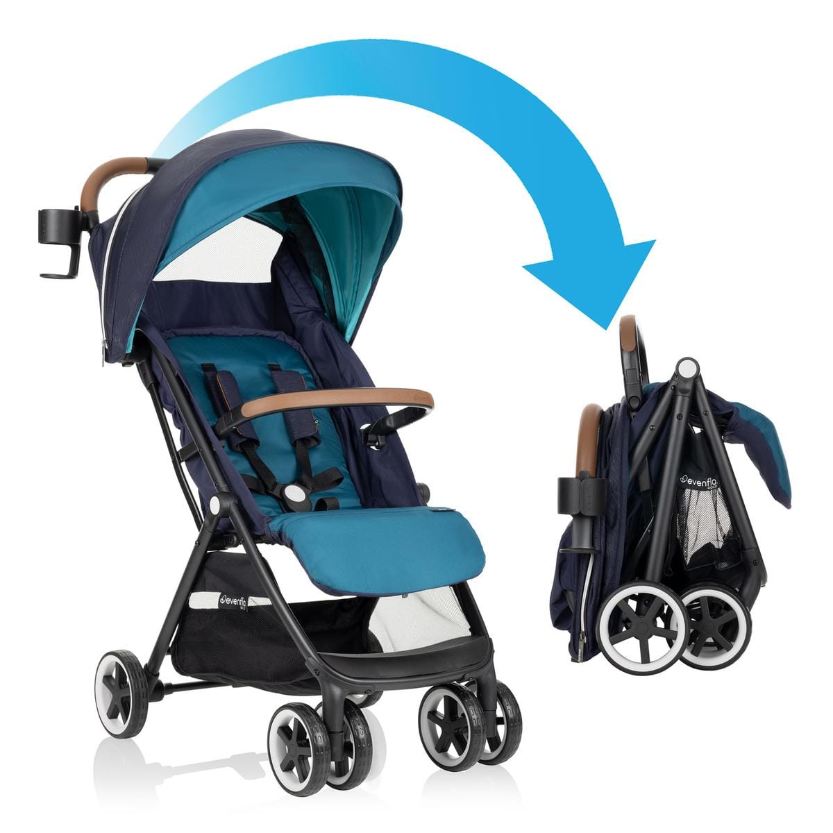 Evenflo GOLD Otto Self-Folding Lightweight Travel Stroller - Sapphire Blue