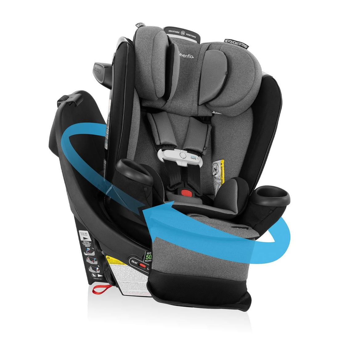 Evenflo GOLD Revolve360 Extend All-in-One Rotating Convertible Car Seat with SensorSafe - Moonstone