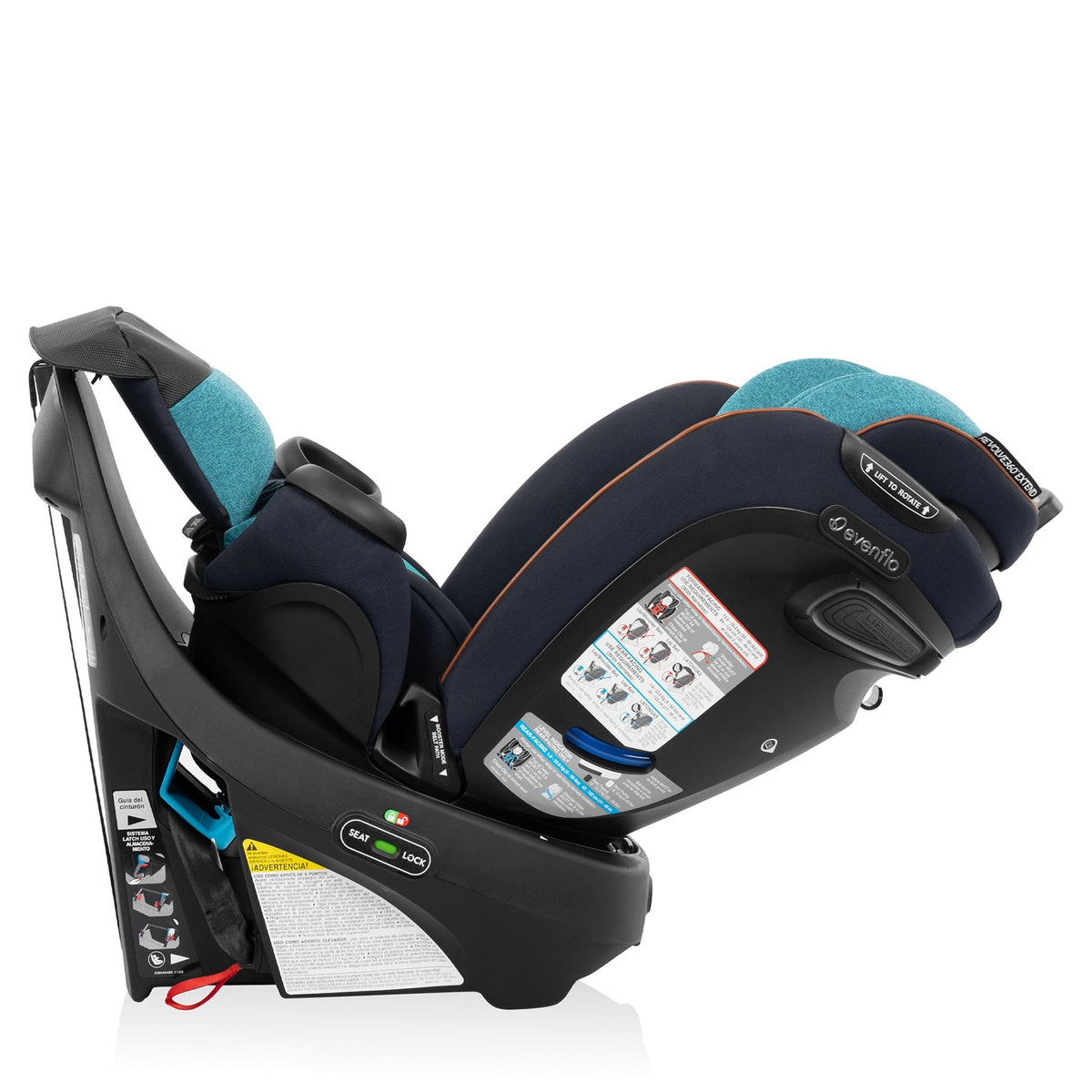 Evenflo GOLD Revolve360 Extend All-in-One Rotating Convertible Car Seat with SensorSafe - Sapphire
