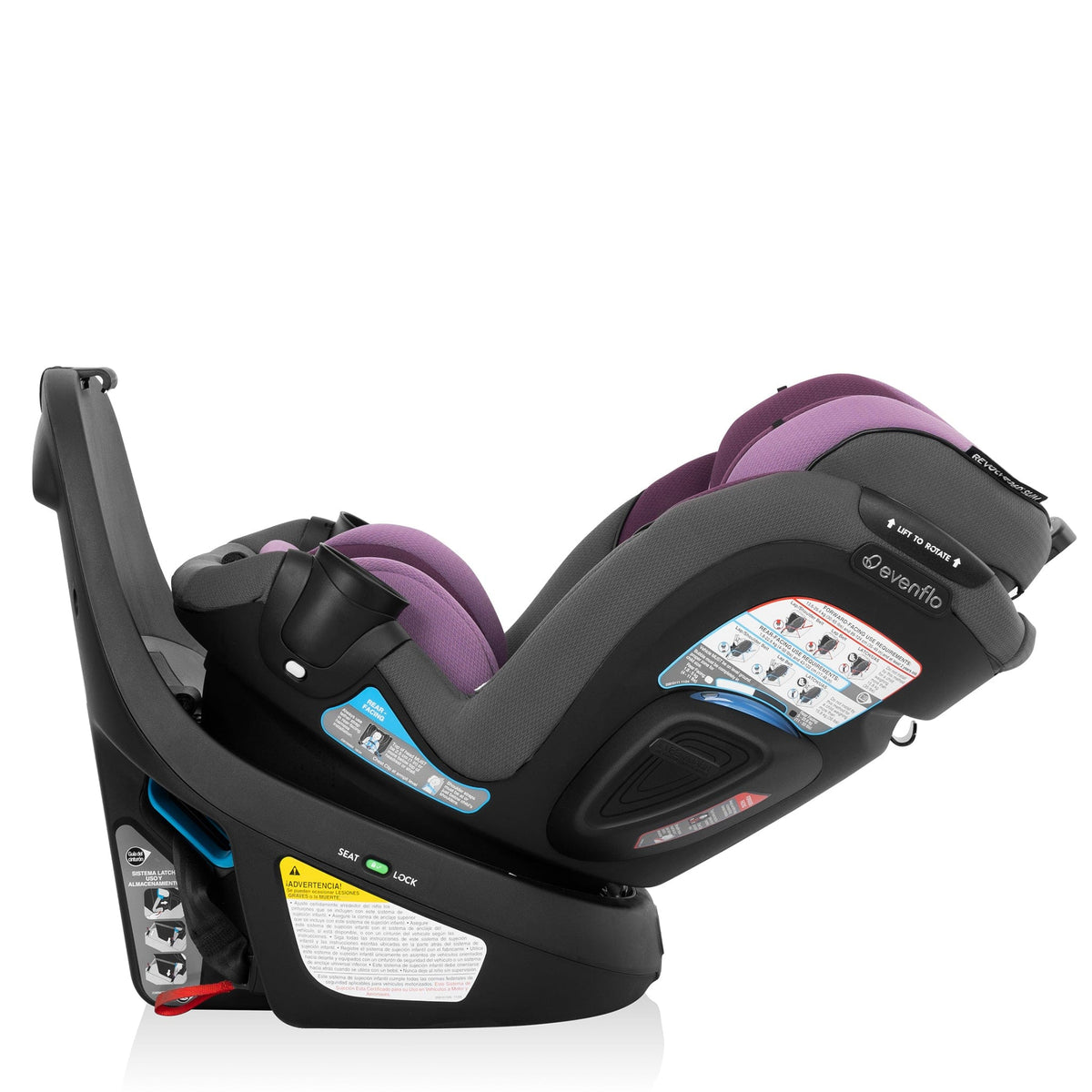 Evenflo GOLD Revolve360 Slim 2-in-1 Rotating Convertible Car Seat with SensorSafe - Amethyst
