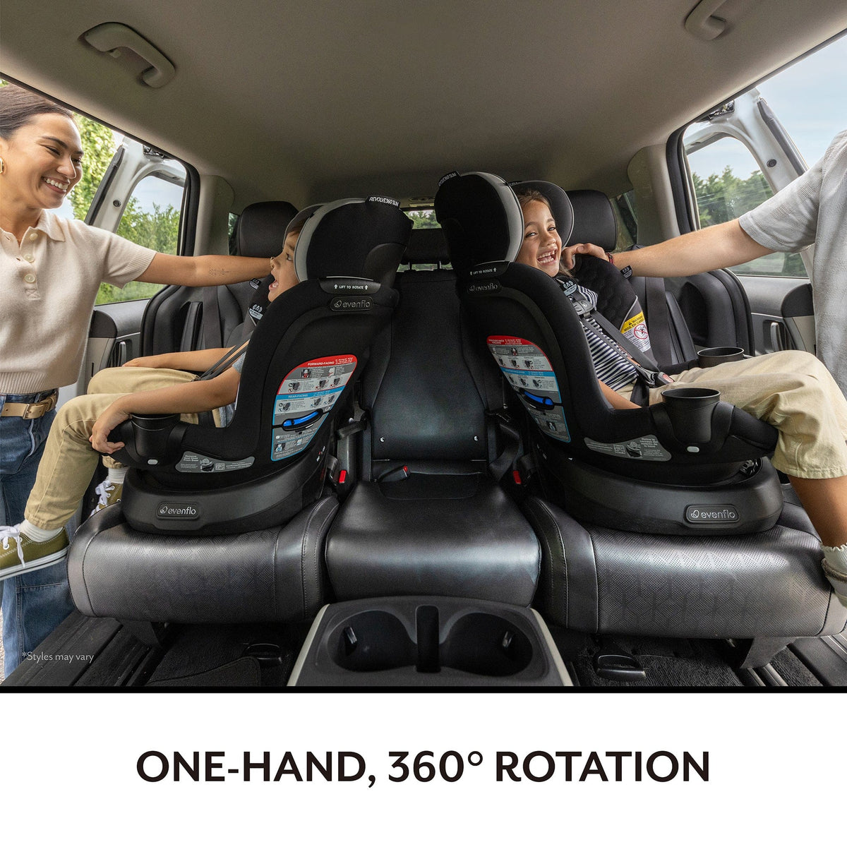 Evenflo GOLD Revolve360 Slim 2-in-1 Rotating Convertible Car Seat with SensorSafe - Obsidian