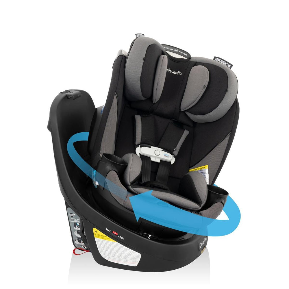 Evenflo GOLD Revolve360 Slim 2-in-1 Rotating Convertible Car Seat with SensorSafe - Obsidian