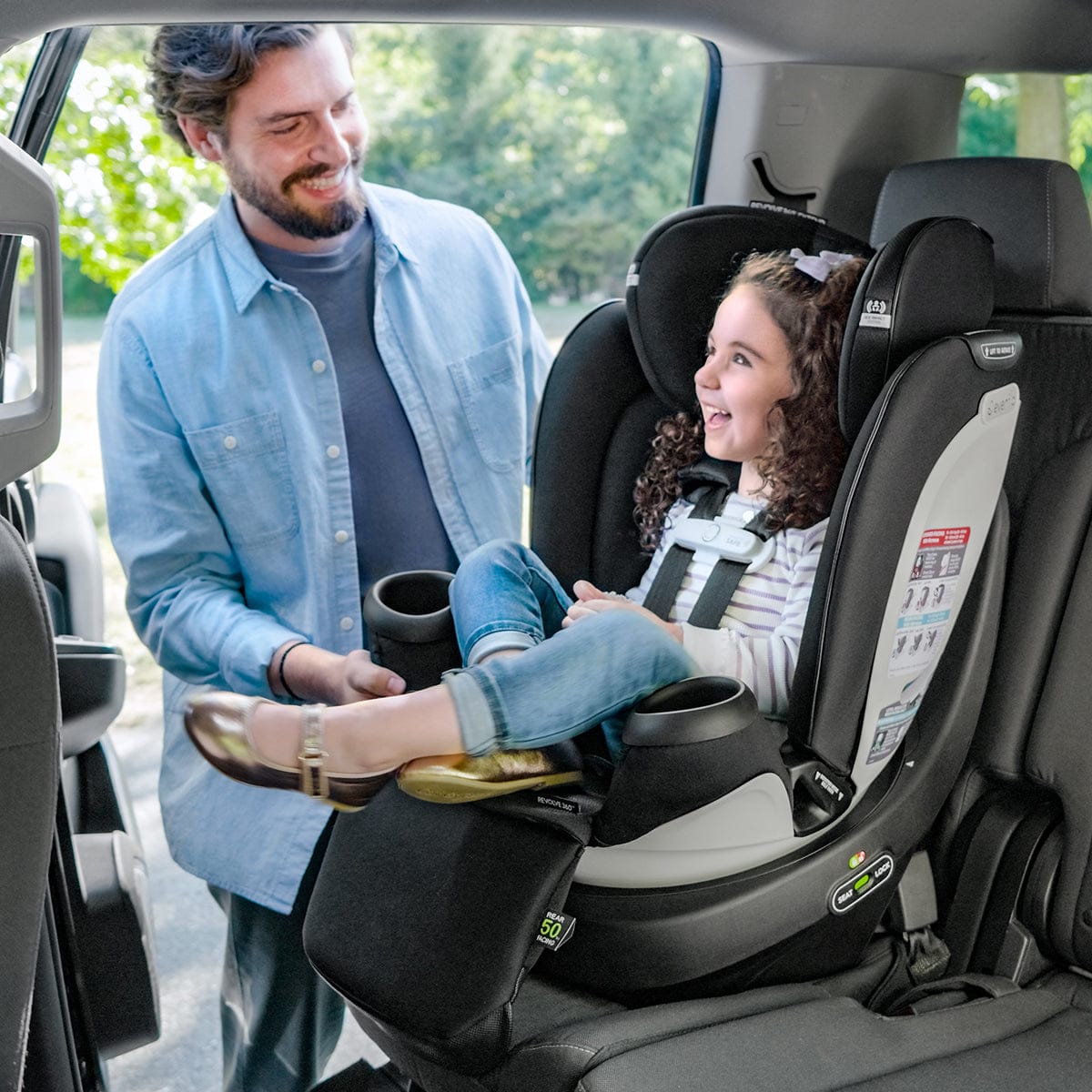 Evenflo GOLD SensorSafe Revolve360 Extend Rotating All-in-One Convertible Car Seat - Opal Pink