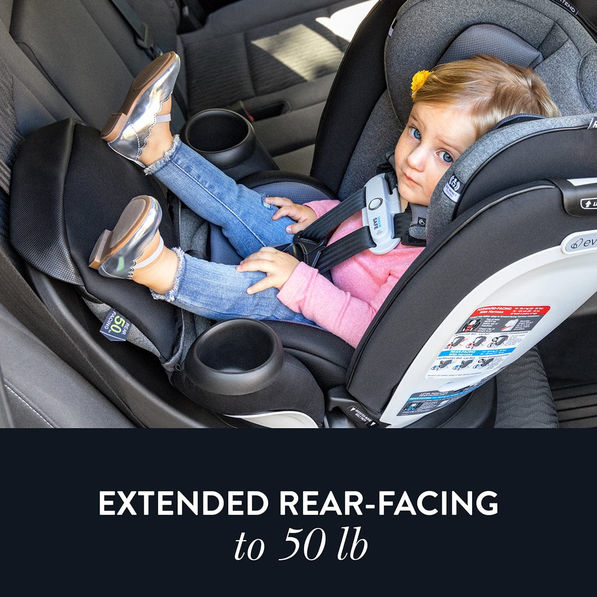 Evenflo GOLD SensorSafe Revolve360 Extend Rotating All-in-One Convertible Car Seat - Opal Pink