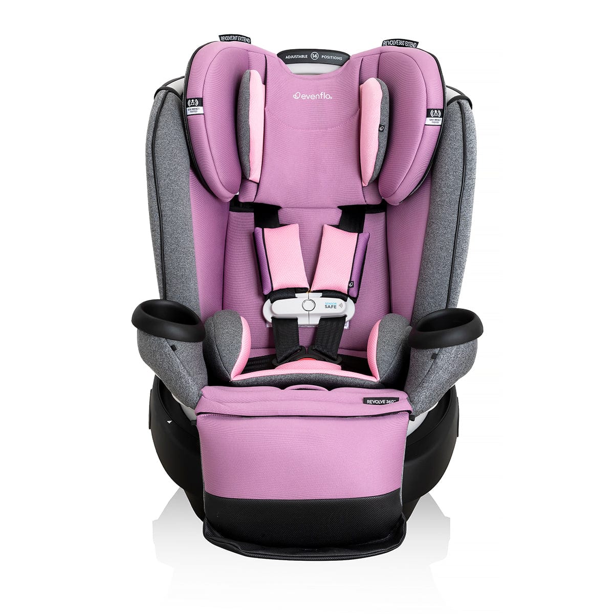Evenflo GOLD SensorSafe Revolve360 Extend Rotating All-in-One Convertible Car Seat - Opal Pink
