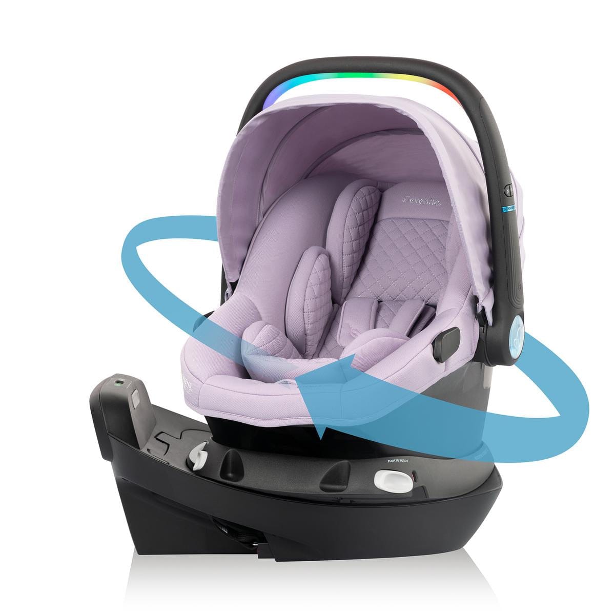 Evenflo Revolve180 LiteMax NXT Rotating Infant Car Seat with SensorySoothe - Agate Purple