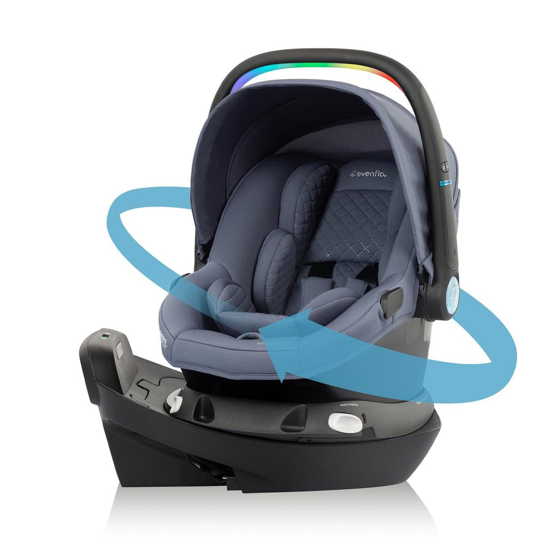 Evenflo Revolve180 LiteMax NXT Rotating Infant Car Seat with SensorySoothe - Flint