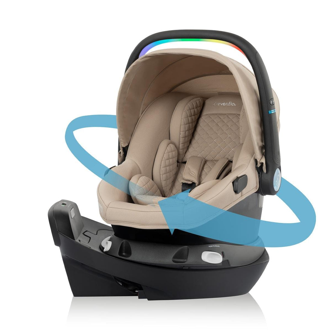 Evenflo Revolve180 LiteMax NXT Rotating Infant Car Seat with SensorySoothe - Topaz