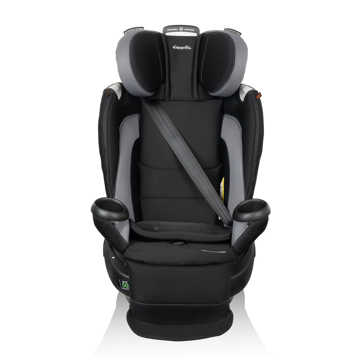 Evenflo Revolve360 Extend All-in-One Rotating Convertible Car Seat with Quick Clean Cover - Revere Gray
