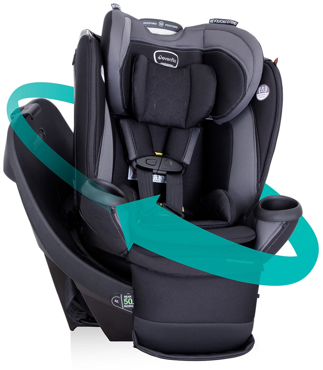 Evenflo Revolve360 Extend Rotating All-in-One Convertible Car Seat With Quick Clean Cover - Revere Gray