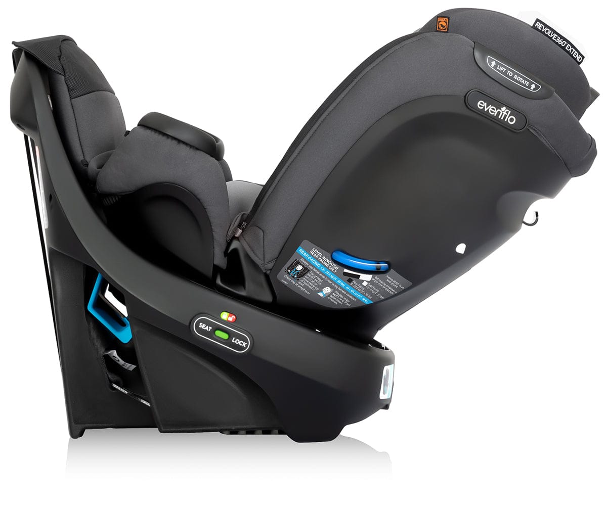 Evenflo Revolve360 Extend Rotating All-in-One Convertible Car Seat With Quick Clean Cover - Rockland Green