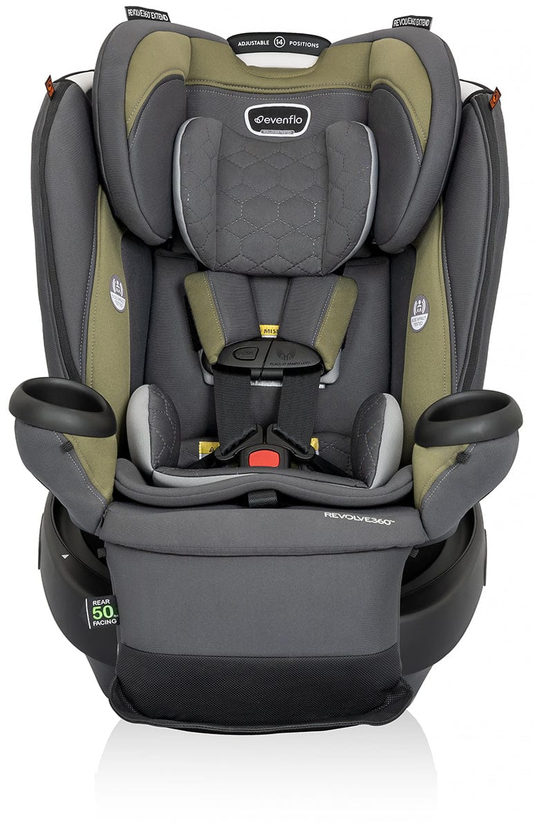 Evenflo Revolve360 Extend Rotating All-in-One Convertible Car Seat With Quick Clean Cover - Rockland Green