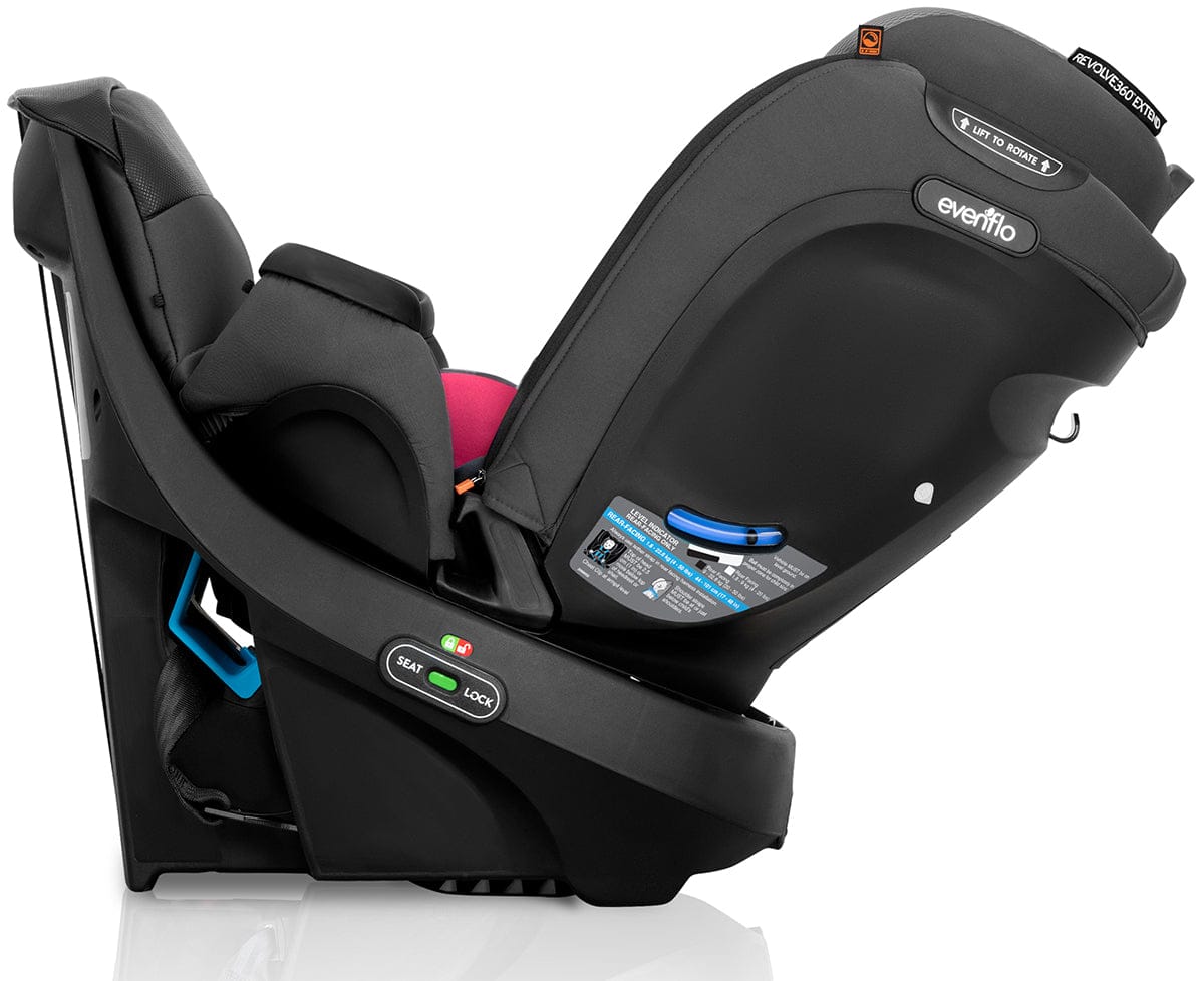 Evenflo Revolve360 Extend Rotating All-in-One Convertible Car Seat With Quick Clean Cover - Rowe Pink