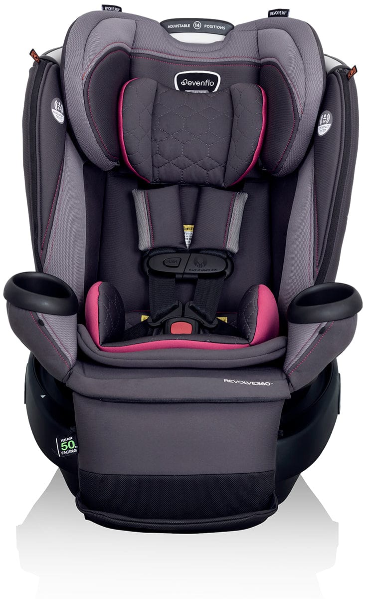 Evenflo Revolve360 Extend Rotating All-in-One Convertible Car Seat With Quick Clean Cover - Rowe Pink