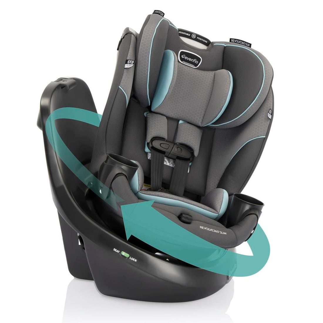 Evenflo Revolve360 Slim 2-in-1 Rotating Convertible Car Seat - Carver Blue