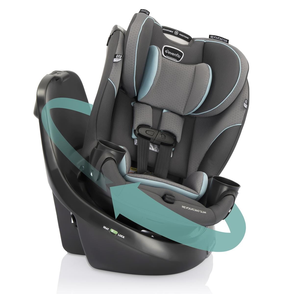 Evenflo Revolve360 Slim 2-in-1 Rotating Convertible Car Seat - Carver Blue