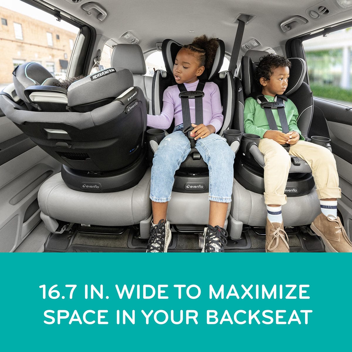 Evenflo Revolve360 Slim 2-in-1 Rotating Convertible Car Seat with Quick Clean Cover - Salem Black