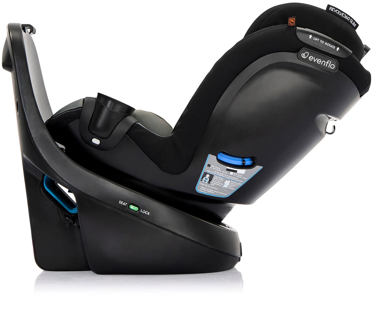 Evenflo Revolve360 Slim 2-in-1 Rotating Convertible Car Seat with Quick Clean Cover - Salem Black