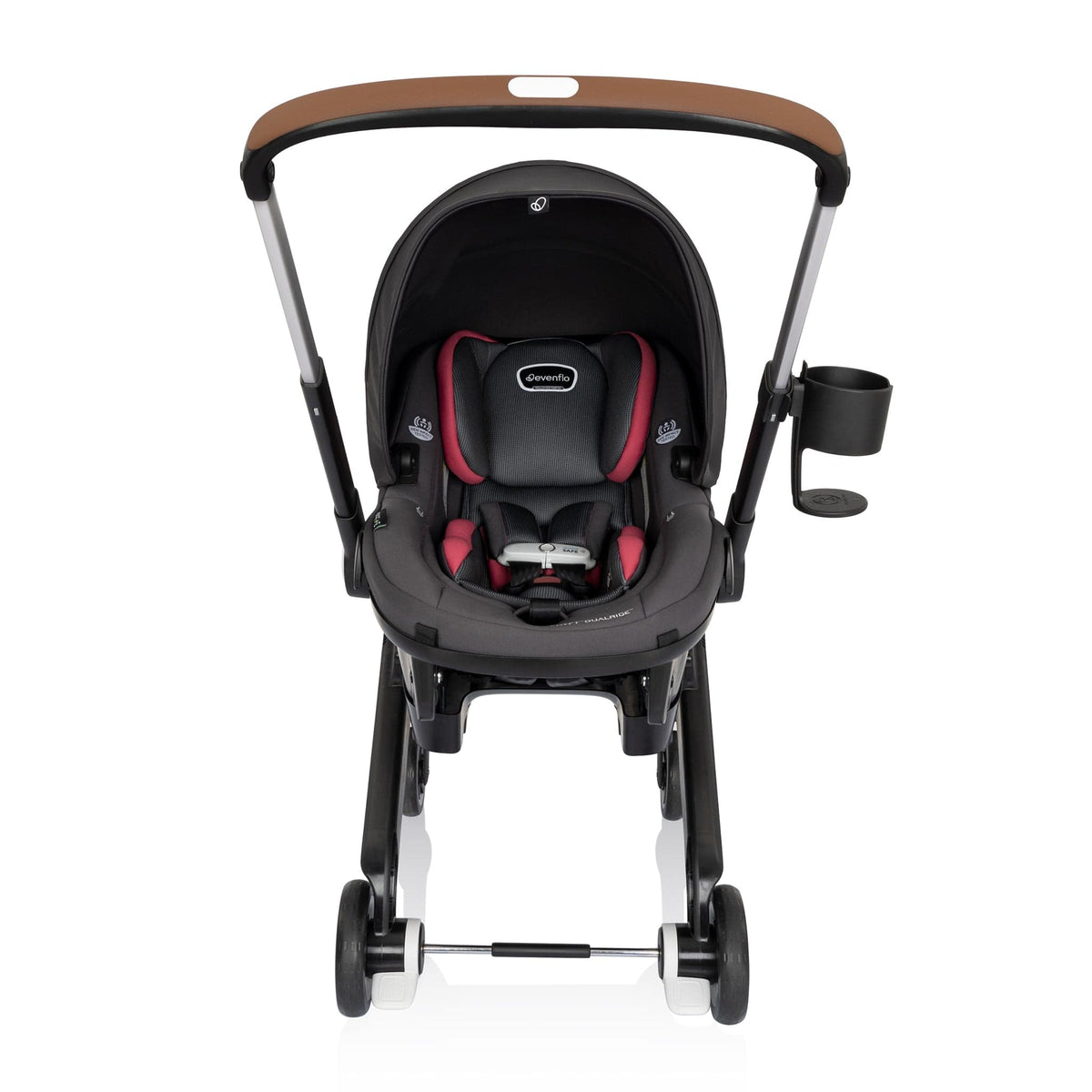 Evenflo Shyft DualRide Infant Car Seat Stroller Combo with Carryall Storage - Sylva Pink