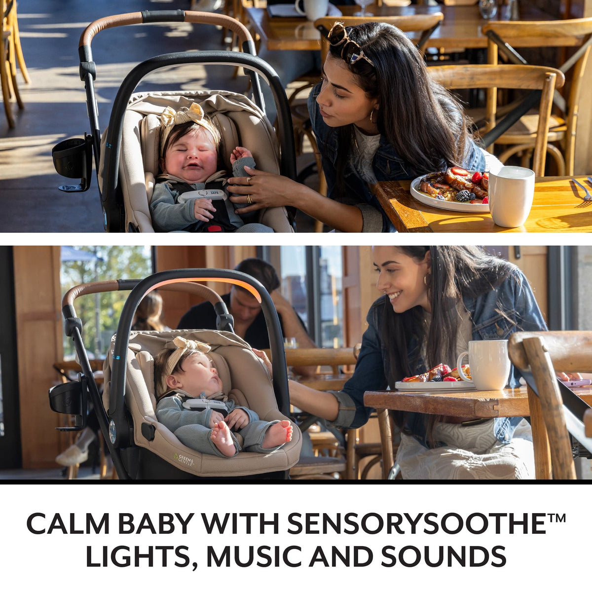 Evenflo Shyft Intuiti+ Stroller Travel System + Revolve180 LiteMax NXT with SensorySoothe - Dubhan Black