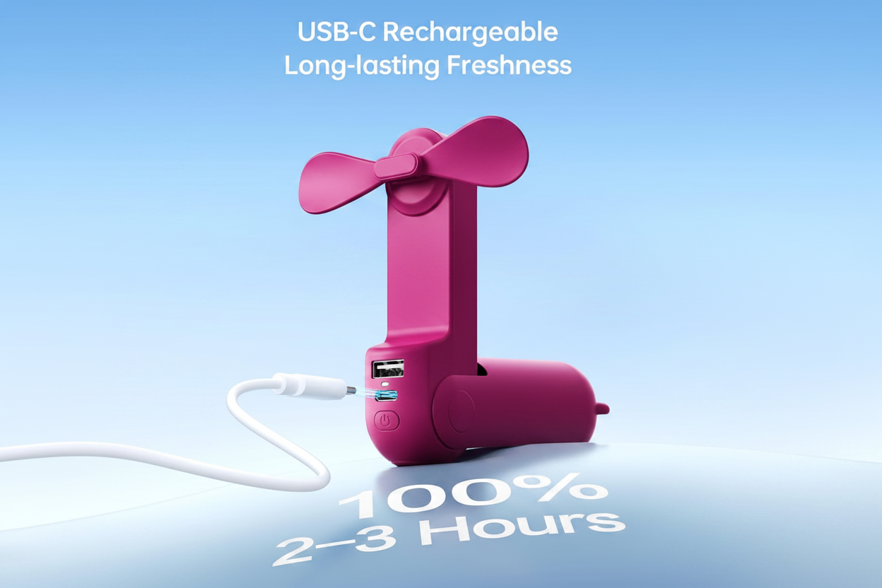 3-in-1 USB Rechargeable Handheld Mini Fan