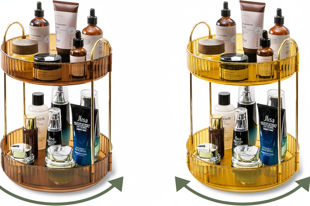 360° Rotating 2-Tier Makeup & Skincare Organizer