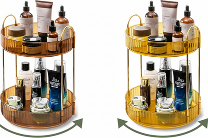 360° Rotating 2-Tier Makeup & Skincare Organizer