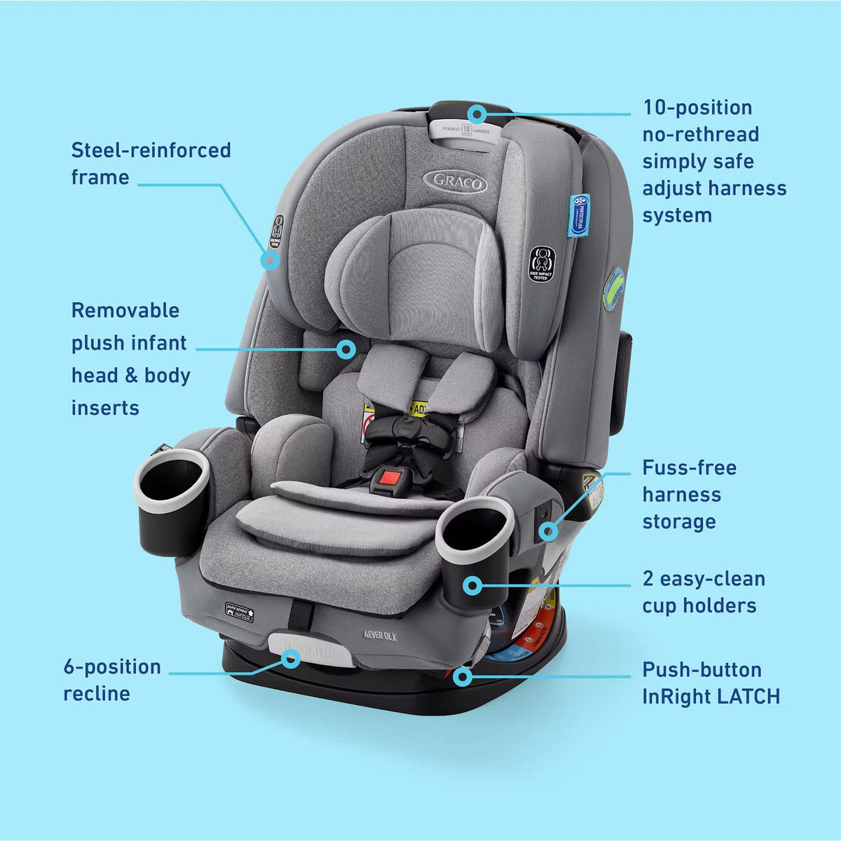 Graco 4Ever DLX 4-in-1 Convertible Car Seat - Charlie