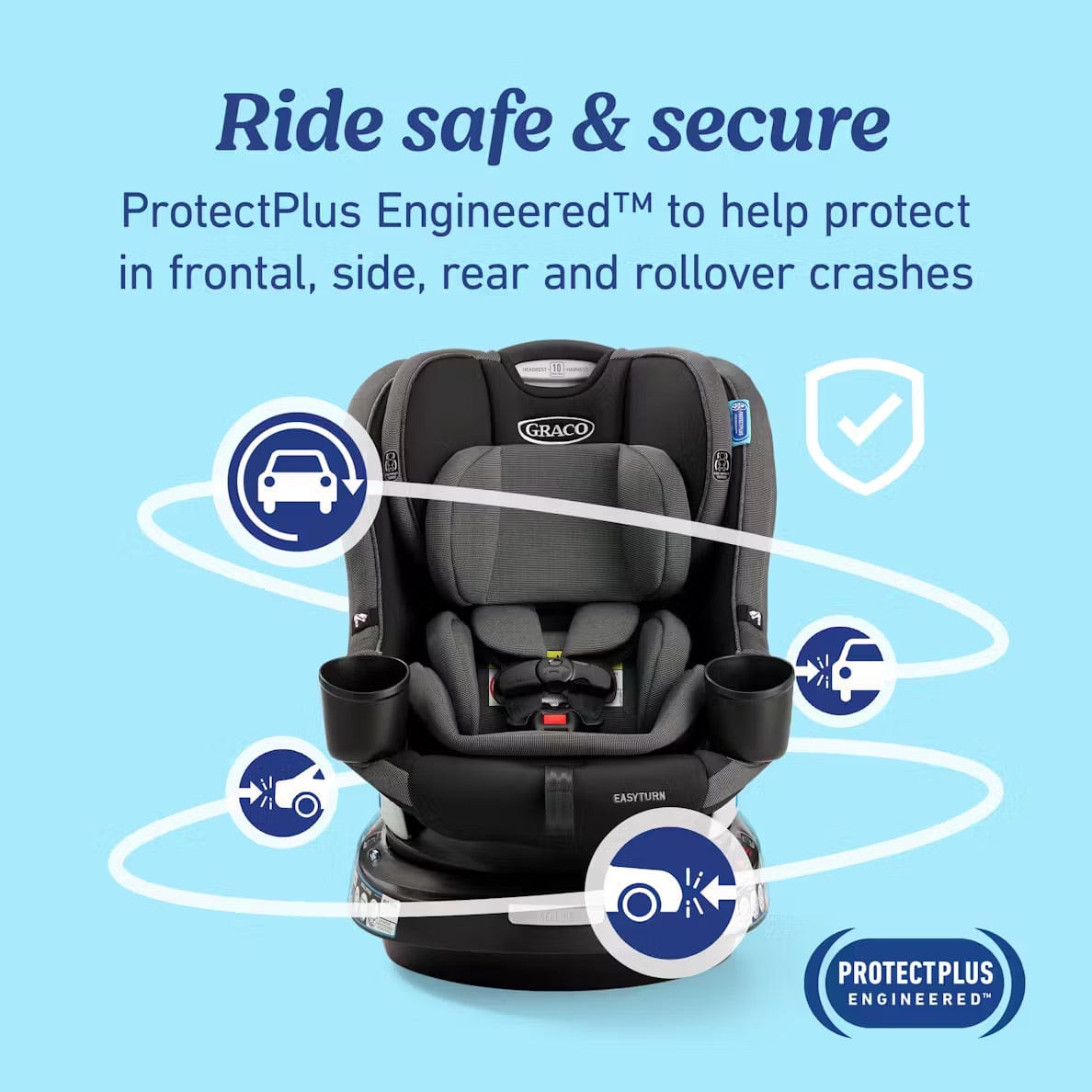 Graco EasyTurn 360 2-in-1 Rotating Convertible Car Seat - Cyran