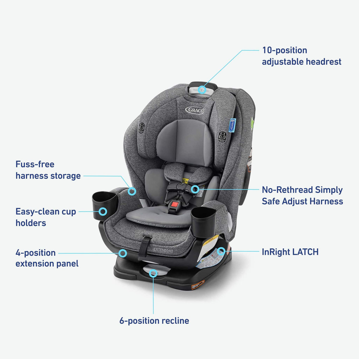 Graco Extend2Fit 3-in-1 Convertible Car Seat - Cullen