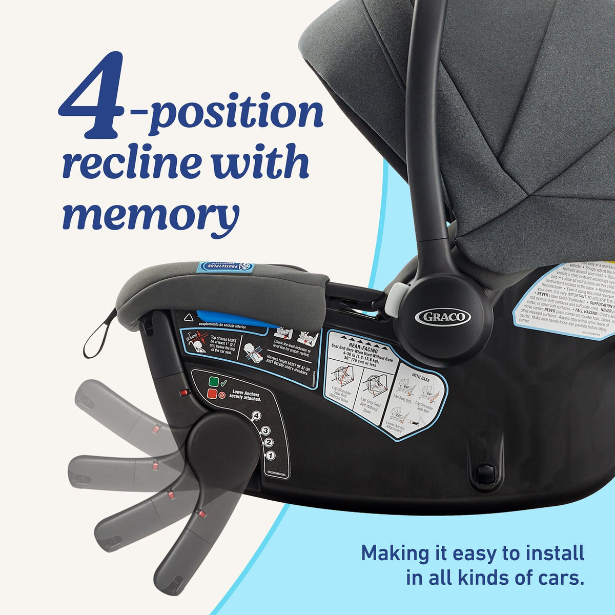 Graco GoMax Infant Car Seat with Insta-Install Rigid LATCH - Ace