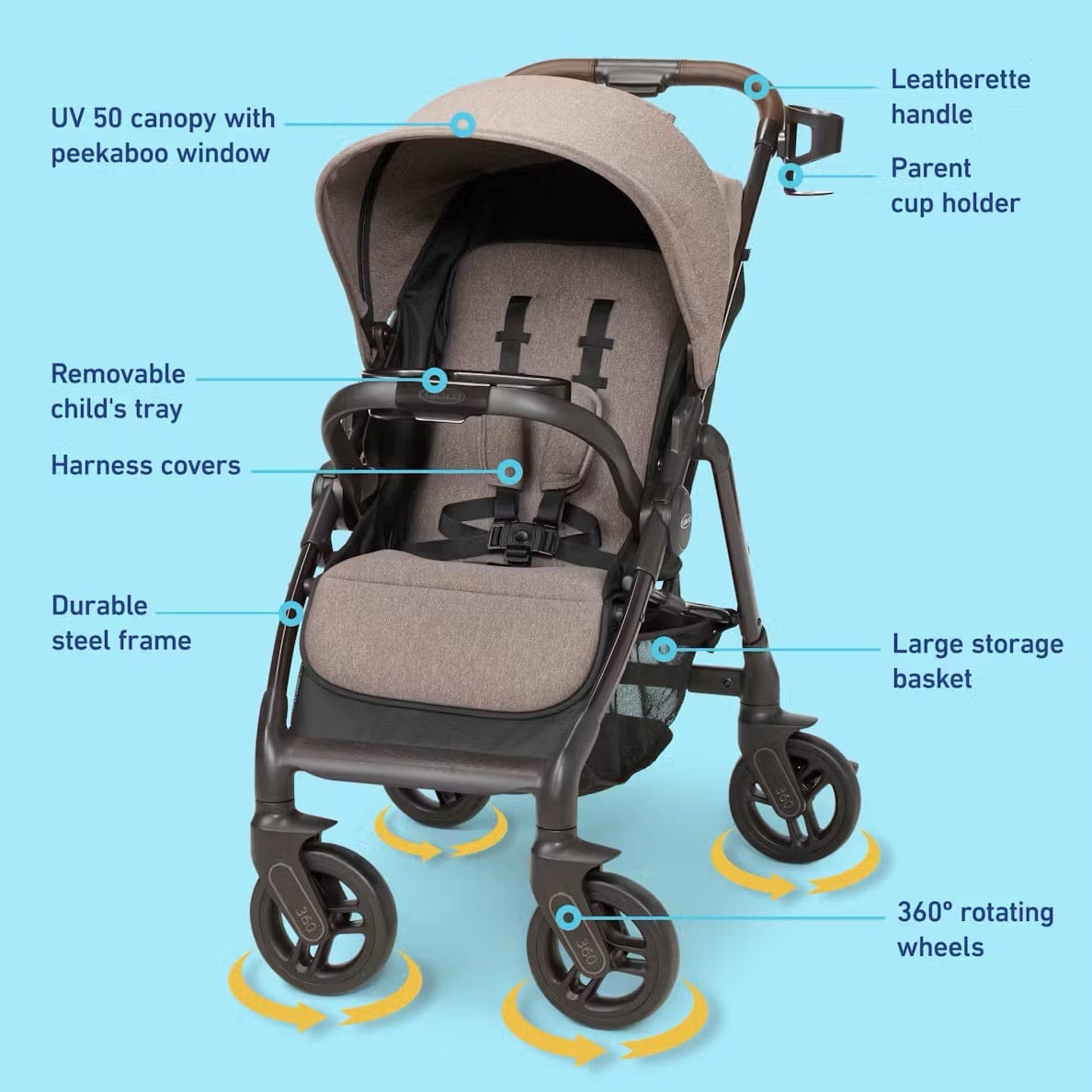 Graco Merge + SnugRide Lite DLX Stroller & Car Seat Travel System - Sable
