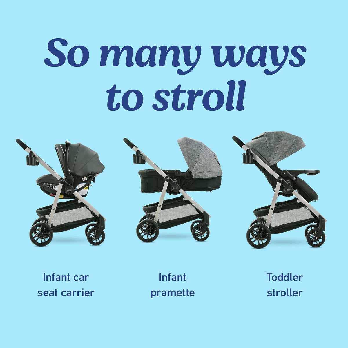 Graco Modes Pramette 3-in-1 Stroller & Car Seat Travel System - Ellington