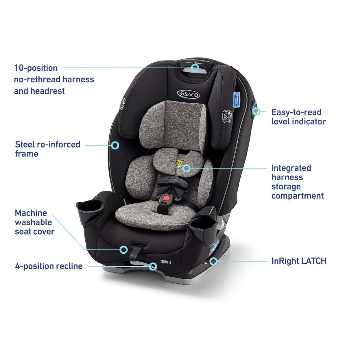 Graco SlimFit 3-in-1 Narrow Convertible Car Seat - Jarret