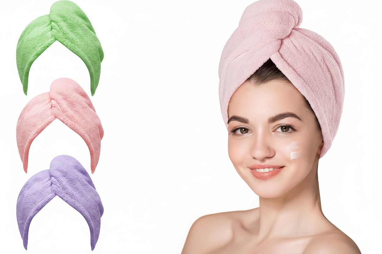 Microfiber Hair Towel Wrap for Women – 3 Pack