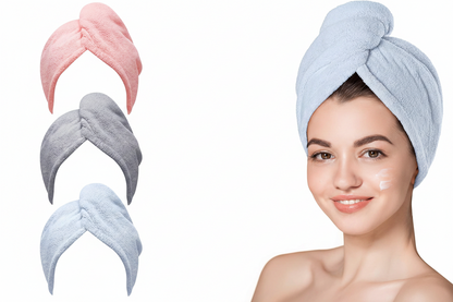 Microfiber Hair Towel Wrap for Women – 3 Pack