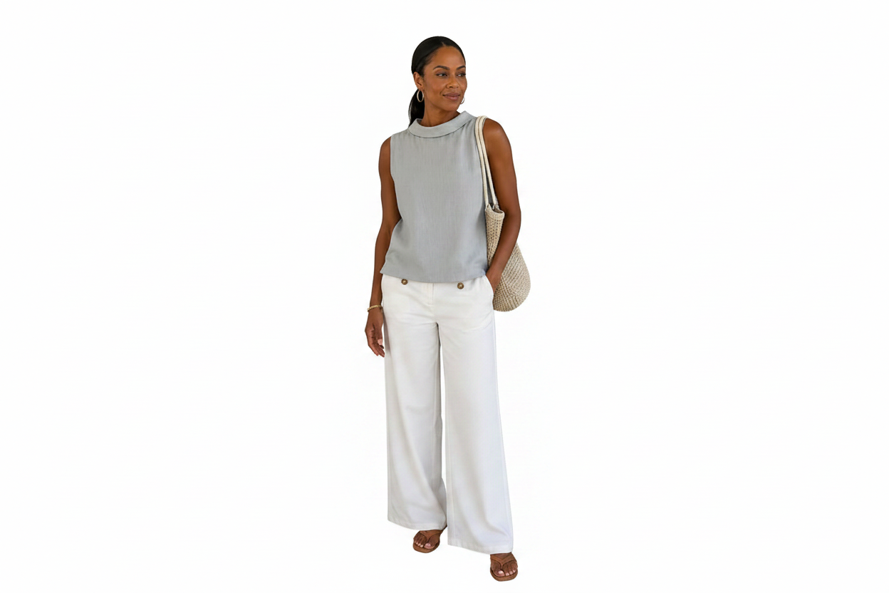 Women's Sleeveless Roll Neck Casual Top