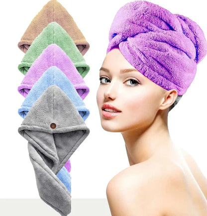 Microfiber Hair Towel Wrap for Women – 3 Pack