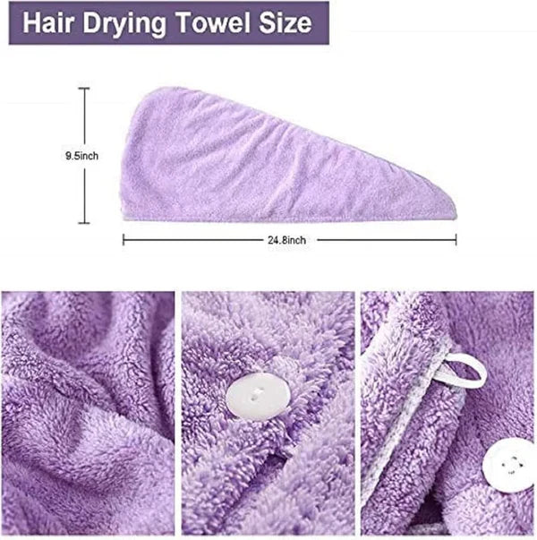Microfiber Hair Towel Wrap for Women – 3 Pack