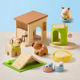 Tiny Land Happy Urban Paws Wooden Pet Playset - Dog House, Cat Tower & Accessories