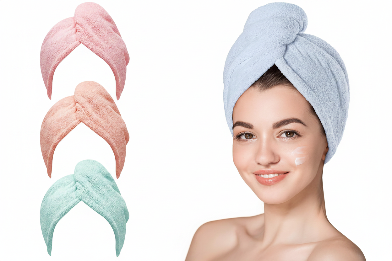 Microfiber Hair Towel Wrap for Women – 3 Pack