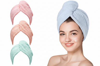Microfiber Hair Towel Wrap for Women – 3 Pack