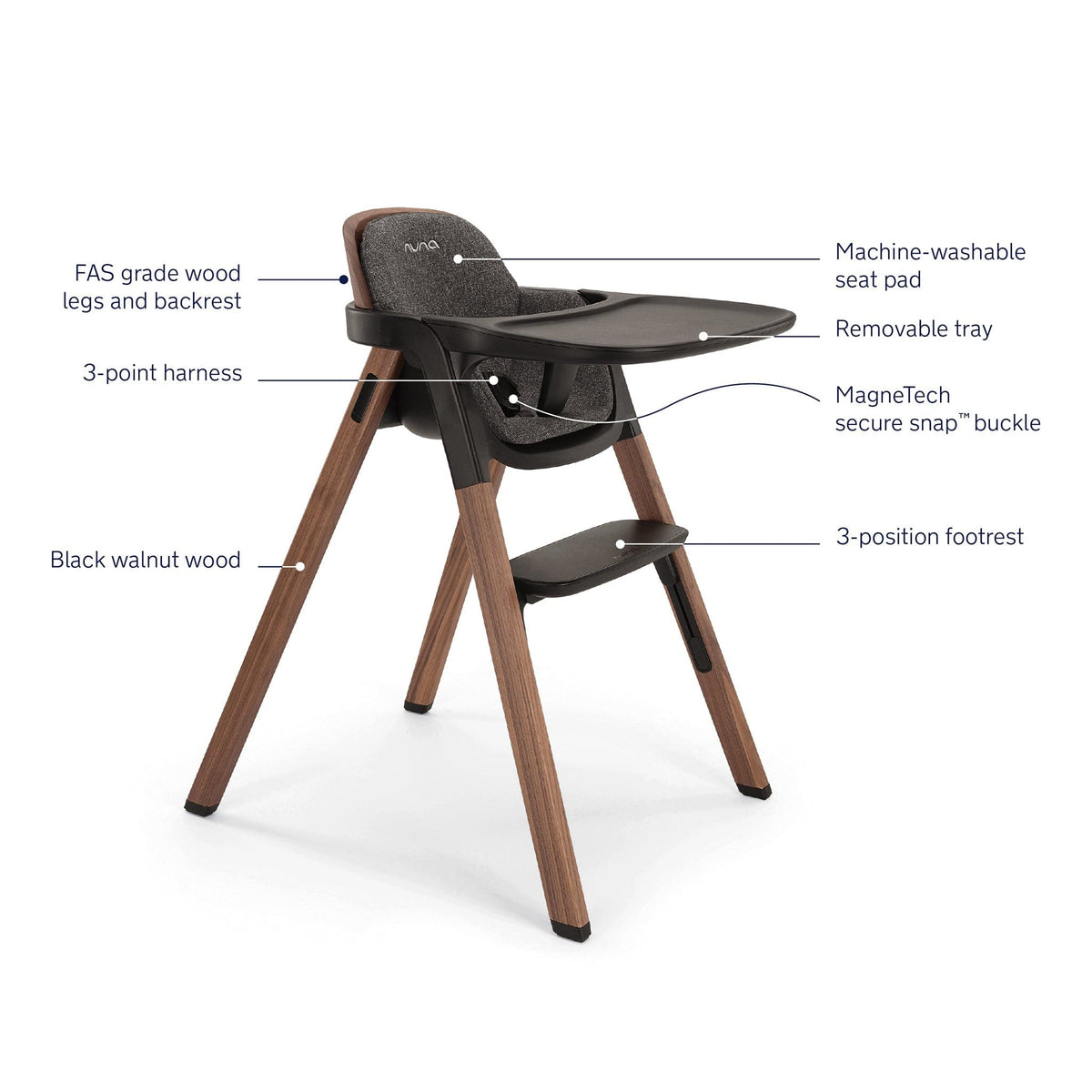 Nuna BRYN High Chair + Newborn Rocker Bundle - Sanderson