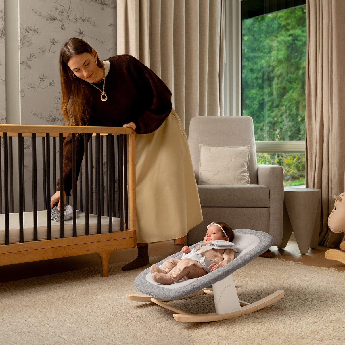 Nuna BRYN High Chair + Newborn Rocker Bundle - Sanderson
