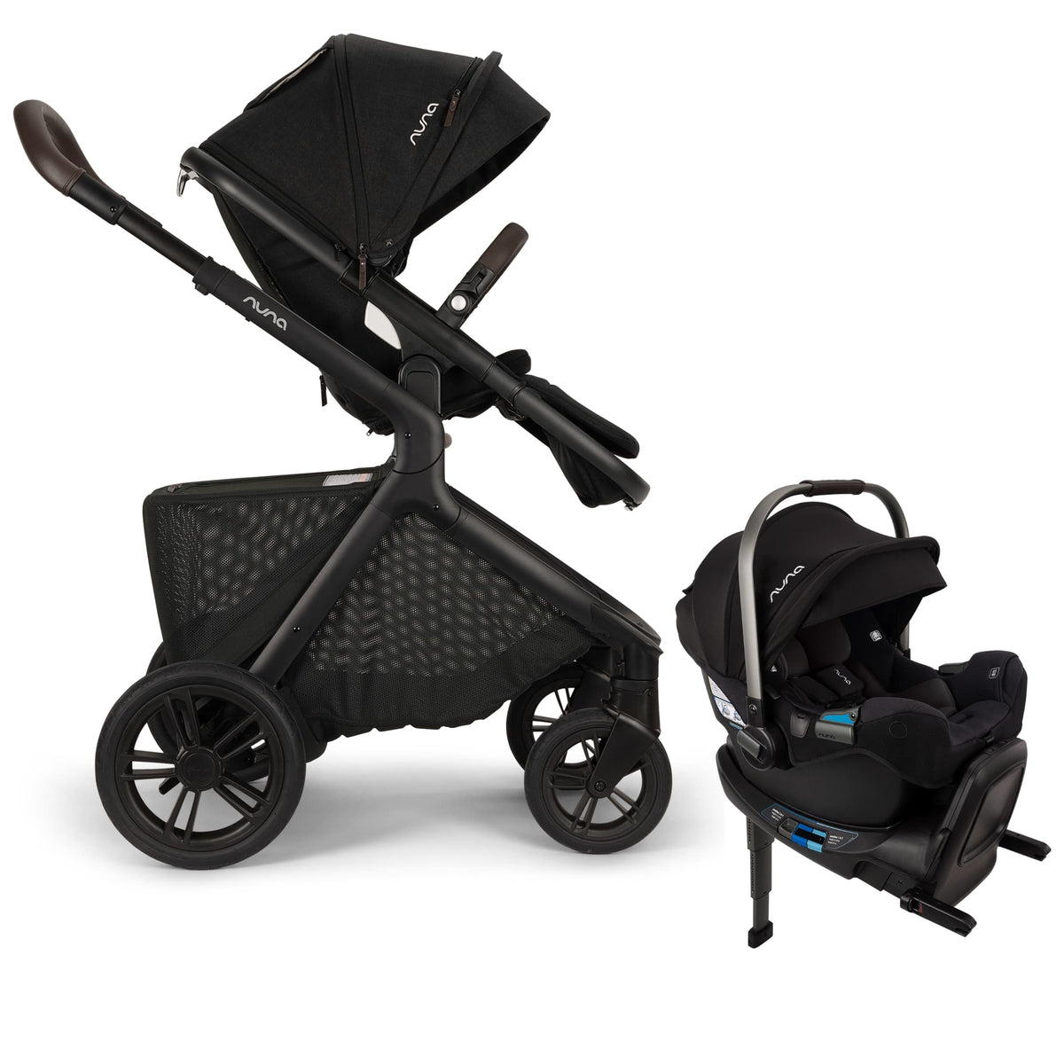 Nuna DEMI icon Stroller + PIPA RX Infant Car Seat Travel System - Caviar