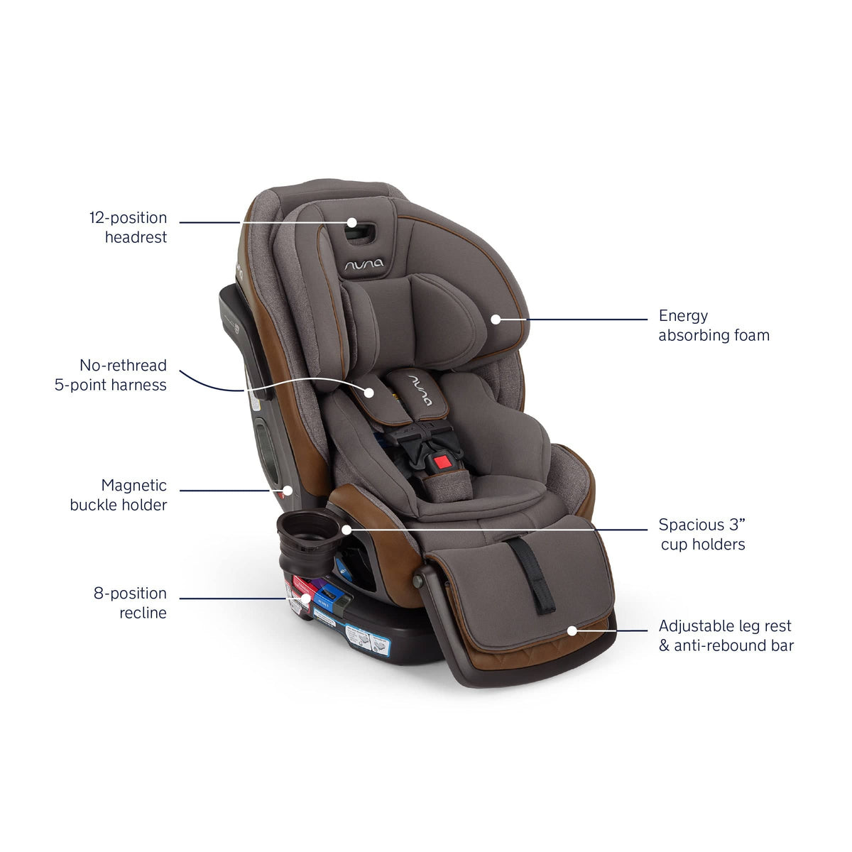 Nuna EXEC next All-In-One Convertible Car Seat - Granite