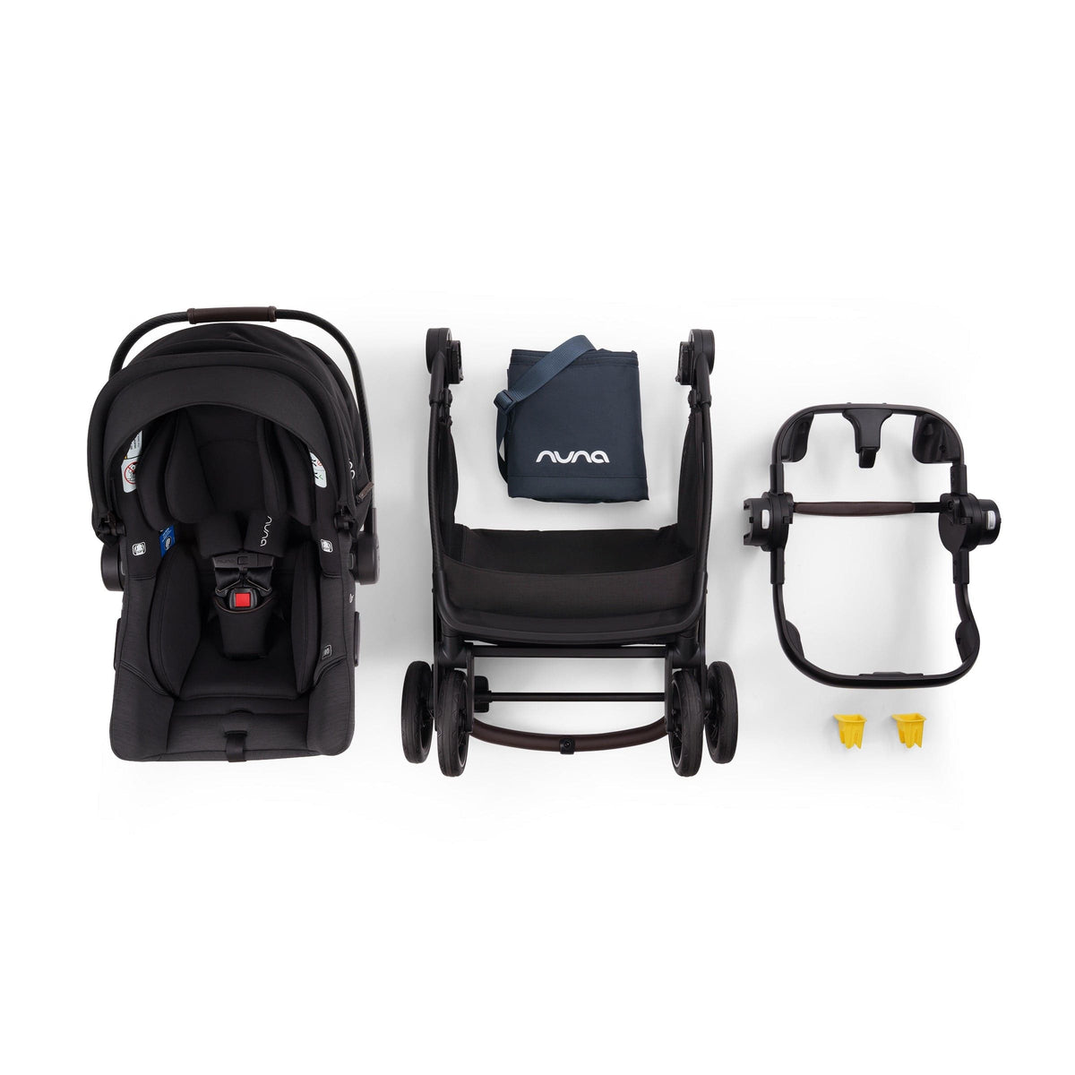 Nuna Flex Stroller Frame + PIPA urbn Baseless Infant Car Seat Travel System - Caviar