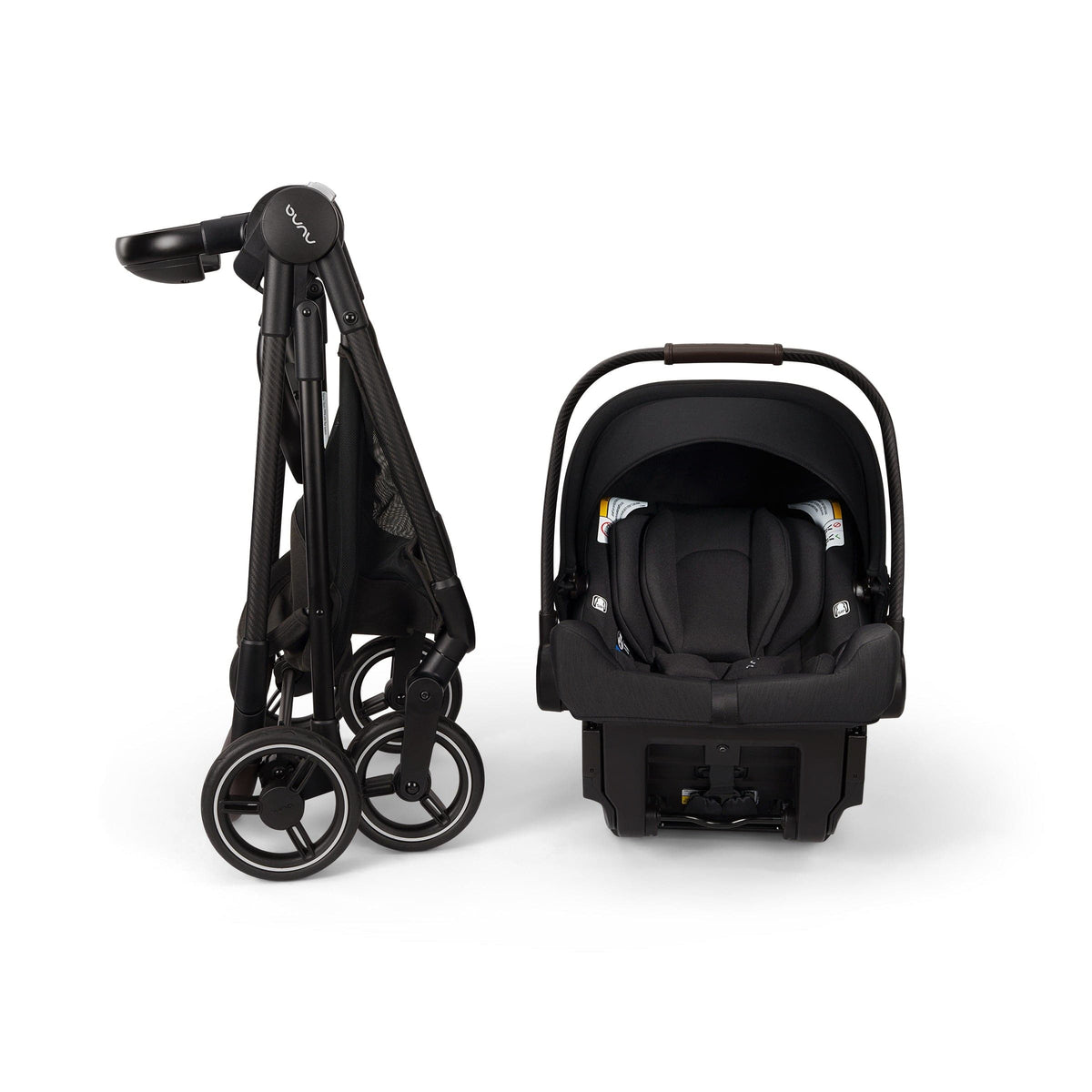 Nuna Flex Stroller + PIPA urbn Baseless Infant Car Seat Travel System Bundle - Caviar